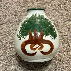 Village Pottery hand painted vase